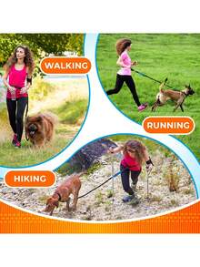 1pc Running/Walking Dog Leash Belt, Reflective Safety Shock Absorbing Retractable Outdoor Dog Leash