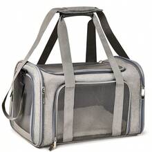 1pc Portable Pet Carrier - Lightweight Foldable Travel Bag With Breathable Mesh, Removable Pad, And Sturdy Handle/Strap, Zippered Closure For Outdoor Activities, High-Quality Mesh, Dog Harness - Grey - View 13