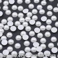 2 mm à 16 mm Perles rondes en ABS beige et blanc, cabochons de perles à moitié plats à moitié ronds, convenant pour la fabrication de bijoux DIY, l'artisanat, les accessoires, les vêtements, les chaussures, les sacs, la décoration des ongles et l'artisanat