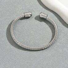 1pc Elastic Stainless Steel Men's Bracelet - Silver - View 7