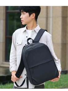 Mochila escolar masculina à prova d'água, estilosa, simples e prática - Preto - Visão 1