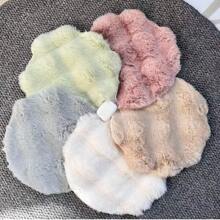 1 pieza Conjunto de alfombra acogedora y esponjosa de color crema francés y gris, alfombra decorativa cálida y linda para dormitorio, sala de estar, armario, tocador, silla, adecuada para regalos de primavera, otoño e invierno, decoración de escuela, sorpresa de escuela, decoración de dormitorio, regreso a la escuela