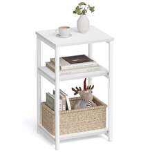 VASAGLE Side Table, Small End Table, Tall Nightstand For Living Room, Bedroom, Office, Bathroom, White - 白色 - 查看 1
