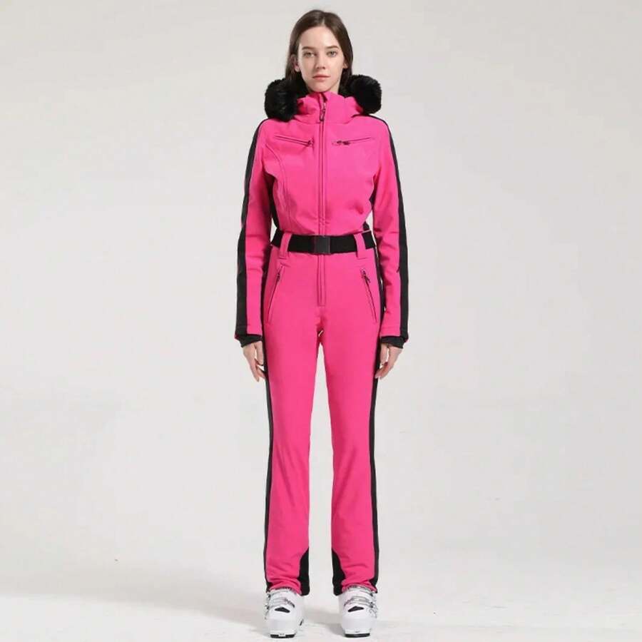 One-Piece Ski Suit For Women, Snowboard Overalls, Windproof And Waterproof, Breathable Clothing, Thickening, Skiing Suit, Winter - 顏色 11 - 查看 1