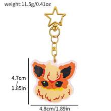 pocket monsters 口袋妖怪伊布进化亚克力钥匙扣 - 可爱的动漫人物钥匙圈，带星星饰物，伊布进化系列，适合粉丝，理想的万圣节配饰，教师节，圣诞节礼物，包袋配饰，带身份证夹的挂绳，汽车配饰，包袋饰物 - SS0409 - 查看 17