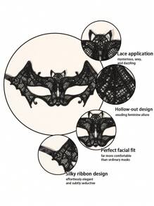 2 Sexy Black Lace Eye Masks, Party Mask Costume Props, Suitable For Masquerade Balls And Costume Parties