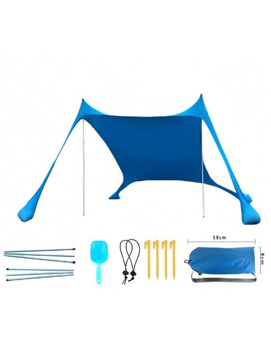 Tienda de campaña para playa y exterior, refugio solar, toldo de camping a prueba de viento, de una sola pieza, con protección UPF50+, tienda de campaña portátil para familia