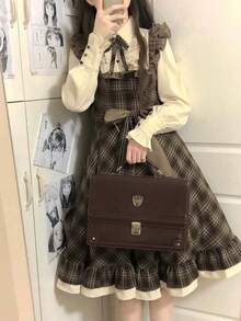 طقم زي خادمة، فستان دمية فرنسية عتيقة بطراز لوليتا، مناسب لصور التخرج، مواعيد الحديقة، العشاء الرومانسي، النوادي، حفلات الأزياء، عيد الحب - متعدد الألوان - مشاهدة 5