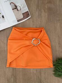 JING MODAS Skirt With Shorts\Knitwear\Women's Fashion - 橘色 - 查看 1