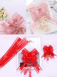10个装 - 丝带蝴蝶结礼品包装丝带 - 可重复使用的生日丝带蝴蝶结，适用于盒子、装饰、礼品包装、婚礼篮、生日派对礼物、圣诞礼物，是圣诞派对的完美之选（粉色） - 彩色 - 查看 4