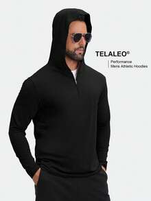 TELALEO 4 件装男友风格男士长袖连帽衫，半拉链运动套头衫，纯色拉链运动衫，休闲套头衫，适合健身跑步 - 彩色 - 查看 2