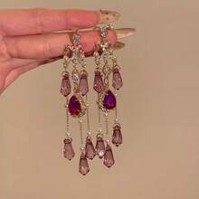 2pc Retro Water Drop Tassel Earrings Fashion Temperament High Sense Of Ear Jewelry - Hoa tai phong cách cung điện 09-2000 - Xem 1