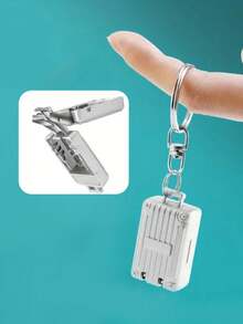 1 Cortador de Unhas Dobrável Mini Personalizado em Formato de Mala, Tesoura de Unhas Portátil Personalizada com Capa Flip e Chaveiro - Multicolorido - Ver 5