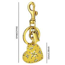 1 PC Exquisite Heart-Shaped Pendant Fashionable Keychain, Two-Color Choice For Ladies' Bag Pendant, A Gift For Friends Or Mothers - Vàng - Xem 4