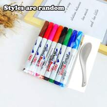 8/12/24 支带勺子的神奇水彩笔、带浮动墨水的神奇水彩笔、12 色创客笔涂鸦工具、浮动记号笔、可擦可洗 DIY 想象、绘画用彩色铅笔、学校用品、返校、圣诞节、万圣节（部分颜色随机）