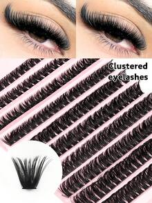 200PCS DIY Eyelash Extensions, D Curl Clusters Lashes,6-15mm Wispy Individual Eyelashes Extensions ,Natural Length,Wispy Thick Cluster Lashe,Thick And Voluminous,Segmented Eyelash ,DIY At Home - D - 查看 3