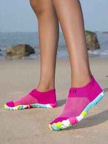 ZVB Barefoot-Friendly Water Shoes, Soft-Soled Women's Beach Shoes For Swimming, Diving, Fishing, Outdoor Quick-Drying Summer Sandals, Non-Slip & Breathable - 玫紅色 - 查看 3