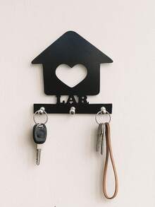 Decorative Key Holder Frame LAR Little House Black In MDF 15x15 - màu đen - Xem 1