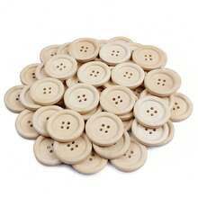 50 Piezas de Botones de Madera Redondos, Botones de Costura de Color Natural con 4 Agujeros, Botones Surtidos de Madera para Manualidades, para Coser Accesorios de Ropa, Manualidades DIY y Botones Decorativos.