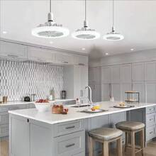 1PACK Low Profile Ceiling Fan With Light, LED Dimmable Enclosed Ceiling Fans, 3 Speeds Flush Mount Enclosed Ceiling Fan For Bedroom Kids Room Party - 白色 - 查看 8
