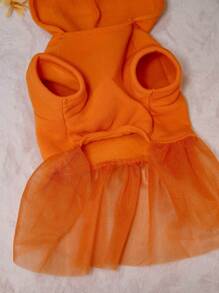 Pet Hooded Mesh Sweatshirt Dress, Outerwear For Small Cats, Small Dogs, Poodle, Bichon Frise