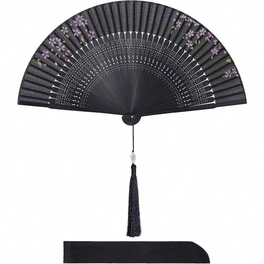 8.66 Inch Mini Paper Folding Hand Fans With Chinese Style Prints - Women Foldable Hand Fans For Home, Kitchen, Weddings, Parties & DIY Decor - mặc định - Xem 1