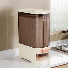 Pressure Rice Bucket Sealed Anti-Insect Anti-Moisture Plastic Rice Canister, Transparent Kitchen Crevice Grain Storage Bucket, Pressure Simple Smooth Dispensing, Space-Saving, Household Essential - Multicolor - View 9