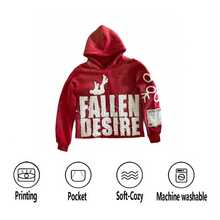 Men'S Sports Sweatshirt - Y2k Red Hoodie With Embroidered Lettering, Thanksgiving Sweatshirt For Women, Christmas Clothes For Women. - Burgundy - View 2