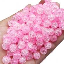 100pcs/200pcs 8mm Dual-Color Explosion Beads, Dual-Color Resin Beads For Handmade DIY Jewelry Accessories, Suitable For Bracelets, Necklaces, Earrings, Vases, Wishing Bottles, Filler - Pink - View 2