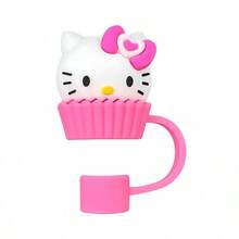 Sanrio Lindas tapas de silicona para pajitas, aptas para vasos a cuadros con pajitas, tapas para pajitas compatibles con tumblers de 30oz y 40oz, adorable protector de tapa de silicona, se ajusta a accesorios de vasos de 0.4 pulgadas/10mm