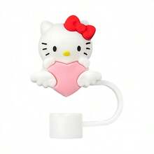 Sanrio Lindas tapas de silicona para pajitas, aptas para vasos a cuadros con pajitas, tapas para pajitas compatibles con tumblers de 30oz y 40oz, adorable protector de tapa de silicona, se ajusta a accesorios de vasos de 0.4 pulgadas/10mm