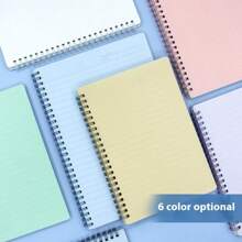1pc A5/B5 Muted Color PP Cover Spiral Notebook (80 Sheets/Book), Suitable For Students, Business, Office, Exams - Lined Notebook, Memo Pad, Diary, Sketchbook, Workbook, Note-Taking