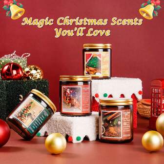 Christmas Candle Set |1Pack Scented Candles Holiday Candle Gifts -Soy Candles Home Scented, Xmas Gift For Women And Men - Scents Of Christmas Tree/Spice/Cookies/EVE Home Decor Christmas Decorations Room Decor, Christmas Gifts