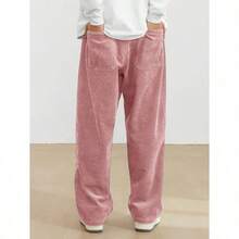Men's Solid Color Casual Everyday Trousers Men's Streetwear Pants, Boy Friend Gifts, Back To School - 粉色 - 查看 2