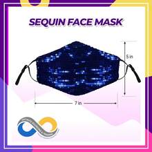 Bling Face Mask, Fashion Washable Sparkly Sequin Face Mask, Cotton Face Mask