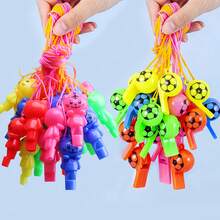 10/25/50/100pcs Soccer & Tiger Theme Sports Party Set, Soccer Whistle, Birthday Party Cheerleader Props, Soccer Referee Whistle - Multicolor - View 1