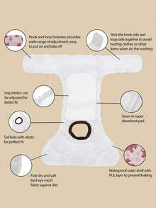 3片装可重复使用、可水洗的高品质狗狗尿布，时尚图案，适合小型和中型犬、幼犬和哺乳期母犬，保暖内裤 - 彩色 - 查看 8