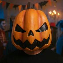 Gruseliger Kürbis Maske, Latex Halloween Kürbis Kopf Maske Neuheit Trick or Treat gruselige Kürbis Maske atmungsaktive Kopfbedeckung Maskenball Maske Kostüm, Clown Kostüm. - Verschiedenfarbig - Übersicht 1
