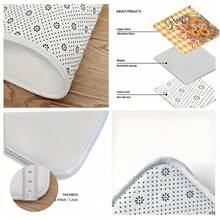 1 Stück Thanksgiving Rustikaler gelber Karomuster & Gänseblümchen Muster Fußmatte, weich rutschfest saugfähig waschbar Küchenmatte, festliche gemütliche Eingangsmatte, rechteckiger Florteppich Feiertags-Heimdekoration für Wohnzimmer, Schlafzimmer, Küche, Waschraum, Badezimmer