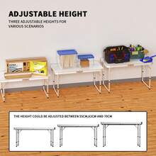 HSHa 2ft/2.5ft/3ft/4ft Folding Table, Aluminum Foldable Rectangle Camping Table, Portable Adjustable Garden Furniture, Outdoor Picnic Travel Table, Kitchen Work Table - White-120cm - View 5