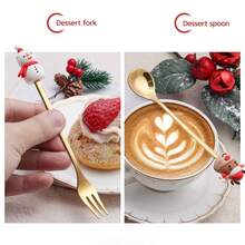 Set di posate natalizie, regali di Natale, set portatile da 2 pezzi/4 pezzi/6 pezzi in acciaio inossidabile 304, set di posate riutilizzabili con cucchiaio e forchetta, con scatola di stoccaggio, adatto per picnic e uso quotidiano, accessori da cucina