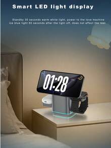 Cargador inalámbrico 3 en 1, estación de carga inalámbrica plegable con rotación de 180°, cargador inalámbrico portátil para iPhone, y , compatible con dispositivos portátiles