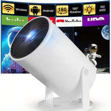 Wireless Projector With Built-In Speaker, WIFI Connection Video Projector, Screen Mirroring, Keystone Correction, Compatible With 1080P, Supports Audio, Image, Video, Suitable For Smartphones, Laptops, Home Theater And Outdoor Camping - View 7