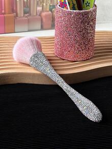 1PC Rhinestone Decorated Cleaning Brush, Dual-Color Options, Fluffy Bristles, Nail Dust Cleaning And Face Makeup Application Dual-Use Brush - Multicolor - View 2