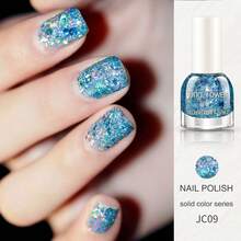 亮白闪亮指甲油 - 10ml 浓稠质地大亮片指甲油 - 防水持久速干 - 不脱色 - 适合居家美甲DIY和美甲护理，万圣节送给女性的礼物 - 彩色 - 查看 19