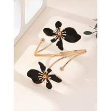 1Pc Elegant And Simple Flower Bracelet, Fresh And Sweet Design, Golden Enamel Glaze Craft Flower Opening Bracelet - Hồng - Xem 3