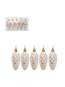 5pcs /Set Plastic Pine Cone Balls, Colorful Hanging Pendants, Festive Christmas Ornament, Small Tree Decorations, Christmas Party Decor Supplies, Holiday Supplies, Christmas Decor, Christmas Supplies Home Decor Christmas Decorations Room Decor Winter