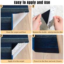 8 قطع من لوحات قابضة للسجاد من نوع GORILLA GRIP بانتظار البراءة، تمنع أركان السجاد من الالتواء والتجعد، لوحات لاصقة مرنة قابلة لإعادة الاستخدام، تمسك بالأرضية وتثبت السجاد في مكانه على الأرضيات الخشبية