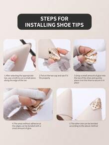 2pcs Metal Toe Protector, Decor For High Heels, Pumps, Booties, Prevent Toe Wear & Tear (No Glue Included), For Women Pumps White Heels, Shoes Accessories Gift Ideas - Multicolor - View 7