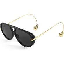 HYCHIC Women's Traditional Aviator Sunglasses Droplet Metal Ball Temple Ends Lightweight UV400 Fits More Face Shapes Fashion Focus Street Style - A11-淺玳瑁色/2棕色 - 查看 10
